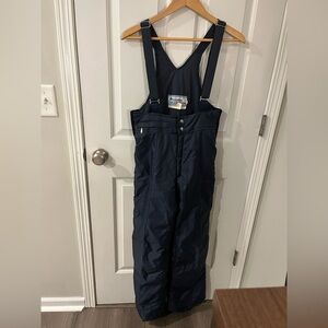 Vintage The Aspen Collection Snowpants, Insulated Snow Bibs, Navy, 1970s, Small